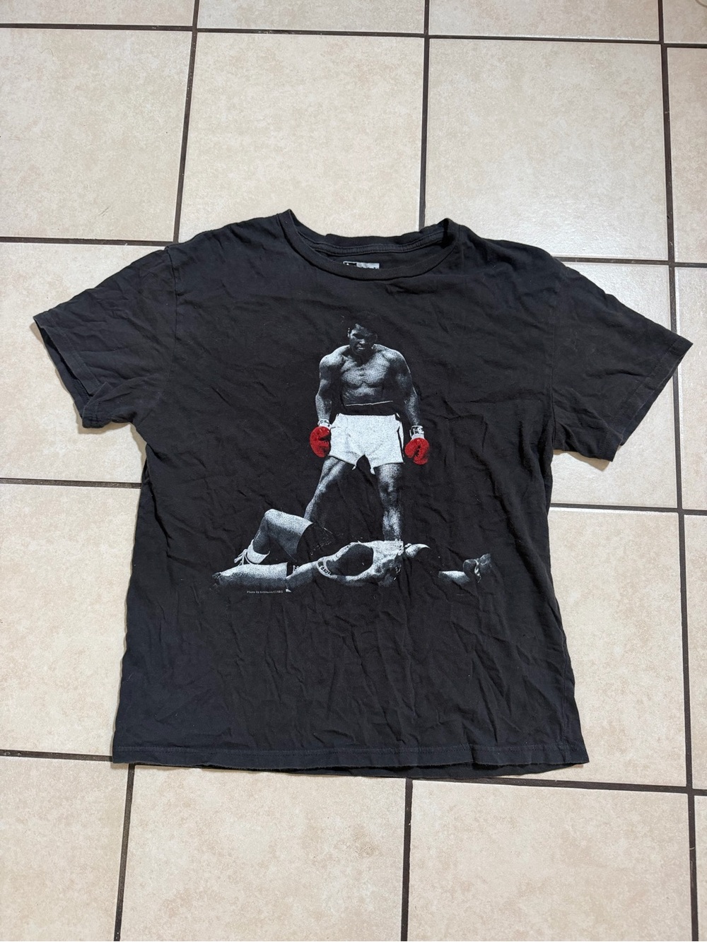 Kids Black Graphic Boxing Tee with Red Glove Detail